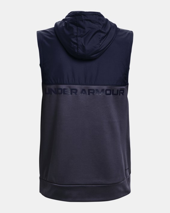 Men's Armour Fleece® Storm Hooded Vest, Gray, pdpMainDesktop image number 7